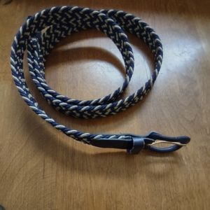 Size XL men's braided navy and khaki belt